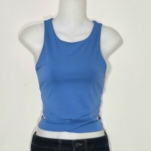 Express Women's Vibrant Blue Tank Top With Side Cutouts